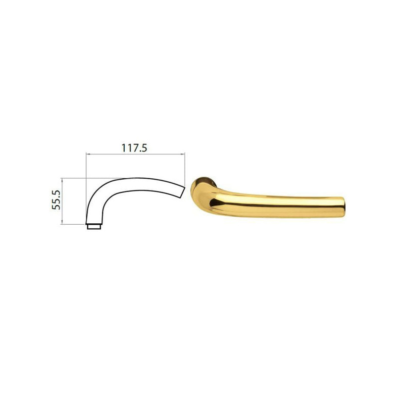 Maniglia ghidini suy per porte in alluminio 8mm oro [77434018312]