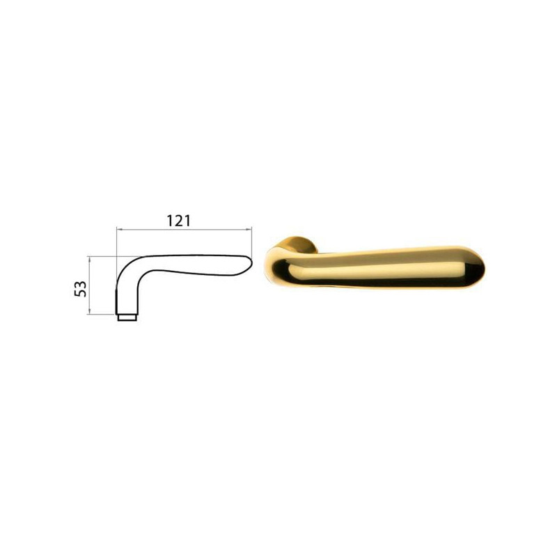 Maniglia ghidini uno z q8-rb per porte in ottone 8mm oro/argento