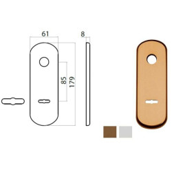 Placca ghidini ghibli per portoncino blindato alluminio bronzato/argentato