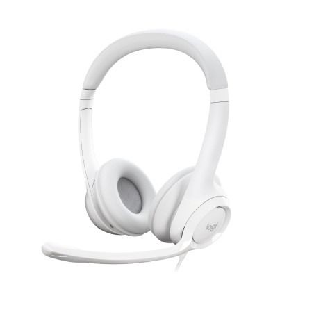 Cuffie logitech h390 usb con microfono stereo bianco [981-001286]
