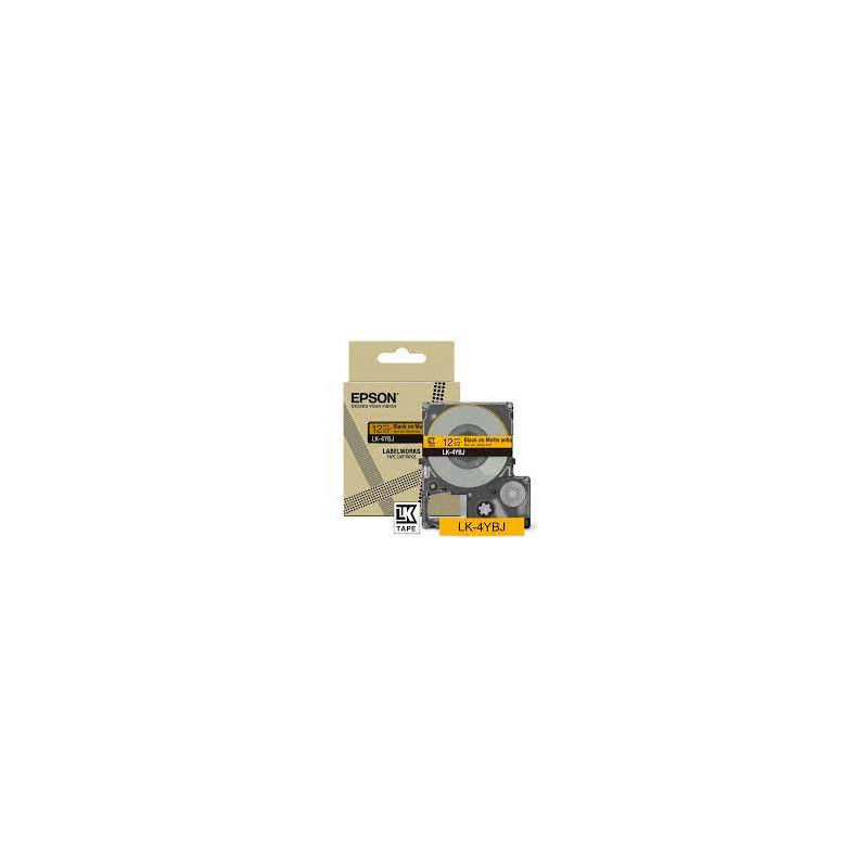 Nastro etichettatrice epson c53s672074 lk-4ybj 18mm giallo opaco/nero
