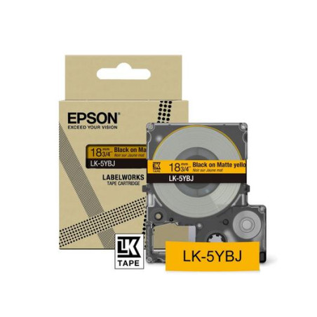 Nastro etichettatrice epson c53s672075 lk-5ybj 18mm giallo opaco/nero