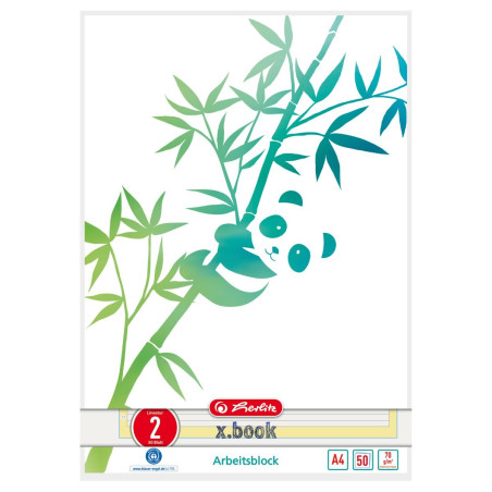 Quaderno herlitz greenline panda 02 a4 50foglie verde/bianco [50039906]