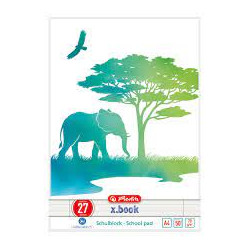 Blocco note herlitz greenline elefante a4 50fogli 70g/m2 verde/bianco