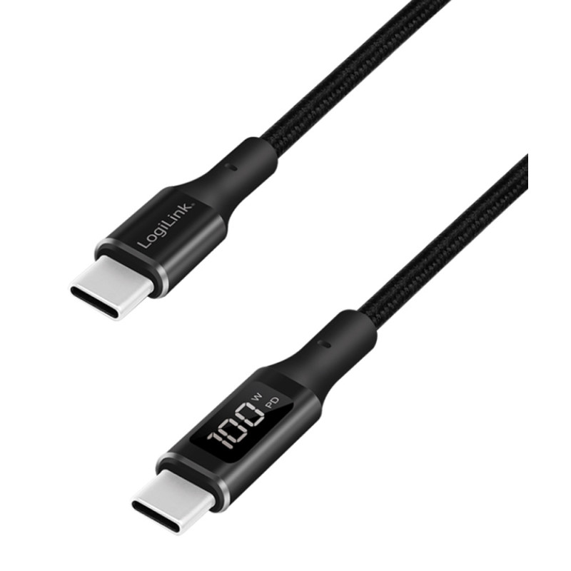 Cavo usb logilink tipo-c m/m 1m nero