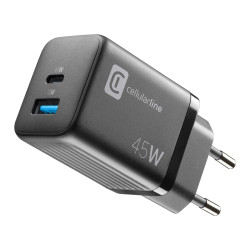 Alimentatore da rete cellular line usb multipower micro 45w nero