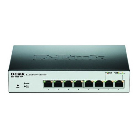 Switch d-link 8g poe+ 64w l2 gestito 8x10/100/1000 poe [dgs-1100-08pv2/e]