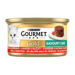 Cibo umido per gatti purina nestle gourmet 85g gold beef con pomodori
