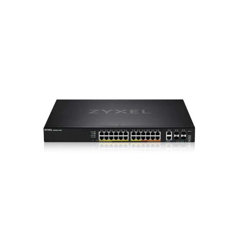 Switch zyxel xgs2220 poe+ gbe l3 a 24 porte con 6 uplink 10g nero