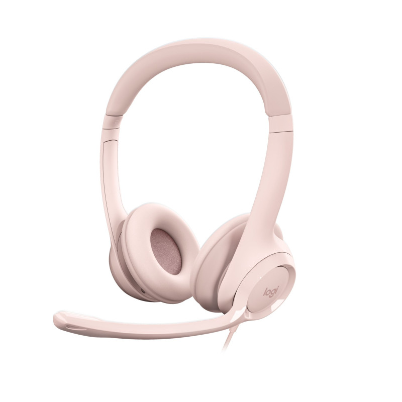 Cuffie logitech h390 usb con microfono rosa [981-001281]
