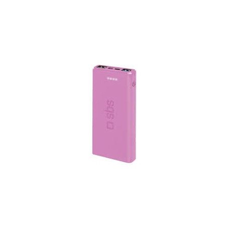 Batteria portatile sbs powerbank a ricarica rapida 10000mah/rosa