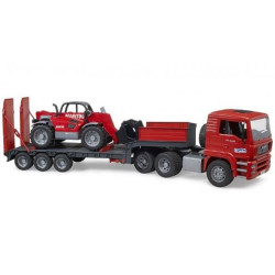 Modelino bruder autocarro da trasporto man tga con macchina manitou