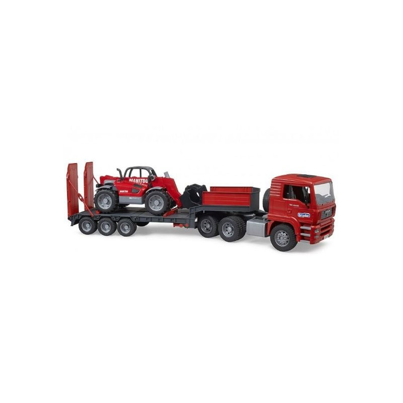 Modelino bruder autocarro da trasporto man tga con macchina manitou