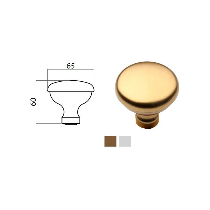Pomolo blindo ghidini fisso/girevole in alluminio 60mm [77194875604]