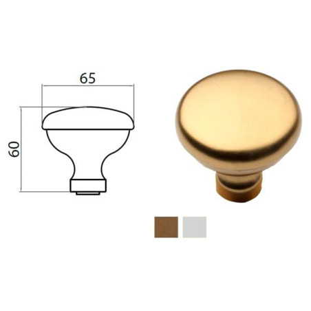 Pomolo blindo ghidini fisso/girevole in alluminio 60mm [77194875604]