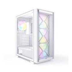 Case montech atx/microatx/mini-itx in vetro temperato bianco
