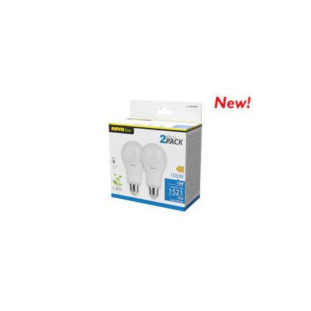 Lampadine led novaline e27 13w a60 6500k 2 pz. bianco [2g100f2]