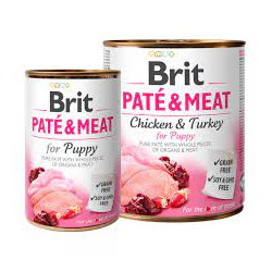 Mangime umido brit care pate e meat pollo e tacchino puppy/pollo/carota