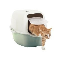 Toilette per gatti rotho bailey cat 56x40x39cm verde/bianco [4004505092]