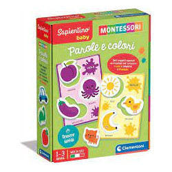 Gioco per bambini clementoni montessori baby parole e colori [16404]