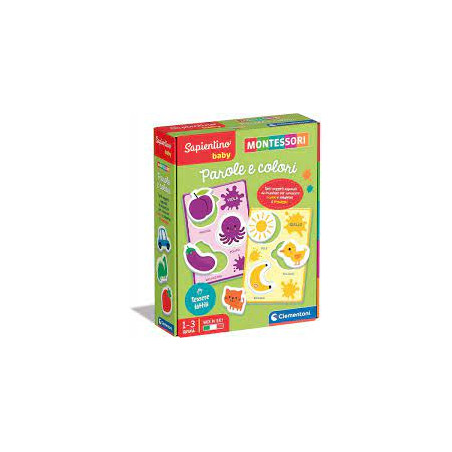 Gioco per bambini clementoni montessori baby parole e colori [16404]