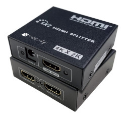 Splitter techy hdmi 3d uhd 4k a 2 vie nero