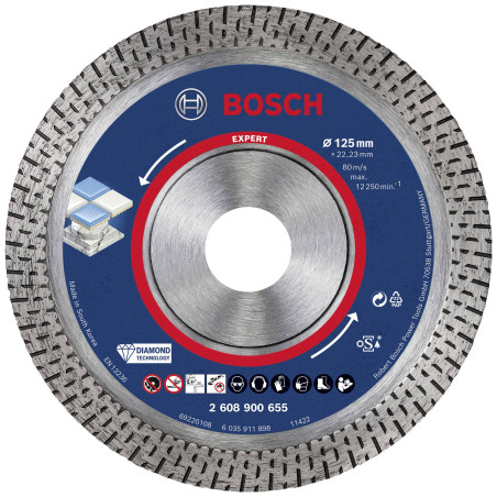 Disco diamantato bosch expert hardceramic 125mm per smerigliatrici