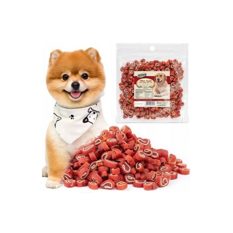 Cibo secco per cani hilton sushi delicatezza coniglio con pesce 500g