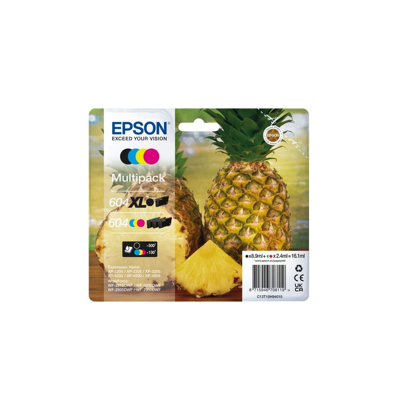 Cartuccia epson 604xl 500 pagine multipack 4pz [c13t10h94010]