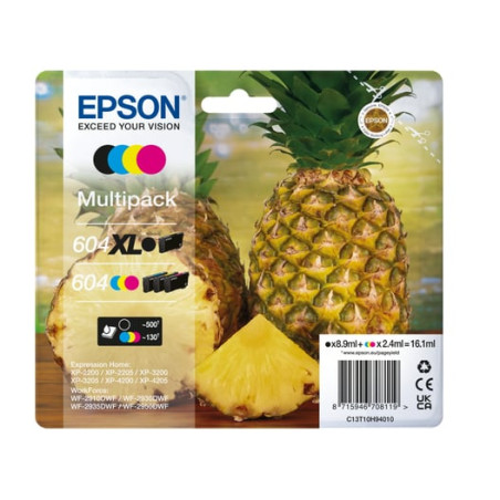 Cartuccia epson 604xl 500 pagine multipack 4pz [c13t10h94010]