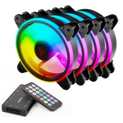 Ventole 120x120 savio fan fan-01 confezione argb 4pz nero [awsaowssavfan01]