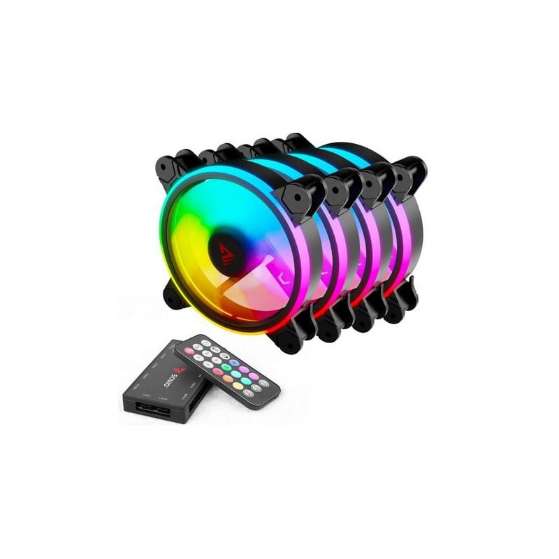 Ventole 120x120 savio fan fan-01 confezione argb 4pz nero [awsaowssavfan01]