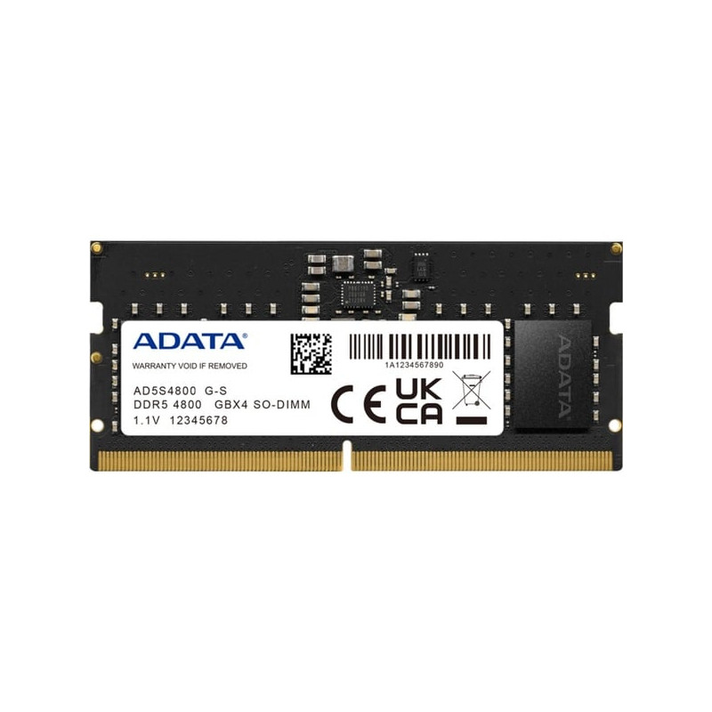 Ram so-dimm ddr5 16gb adata 262 pin 4800mhz/40cl/nero [ad5s480016g-s]