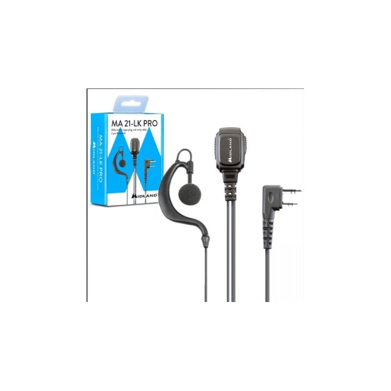 Aruricolare microfono midland ma21-lk pro connettore 2pin a l