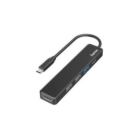 Hub usb hama type c-a hdmi 4k ultra hd 5porte nero