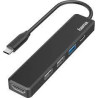 Hub usb hama type c-a hdmi 4k ultra hd 5porte nero