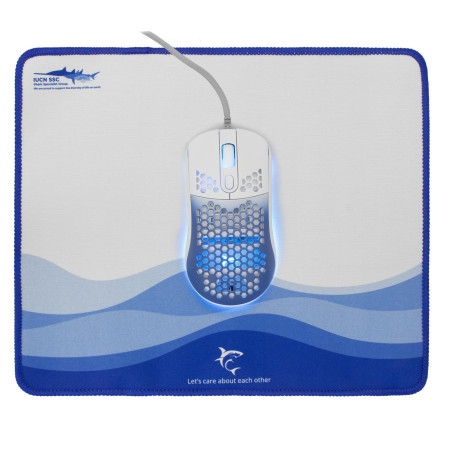Mouse ottico white shark usb a 6 tasti rgb 7200dpi con tappetino