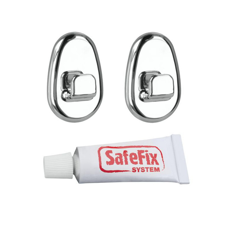 Set ganci mateltex 2x ganci cromati con colla safe fix [40.49.94]