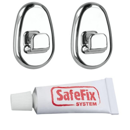 Set ganci mateltex 2x ganci cromati con colla safe fix [40.49.94]