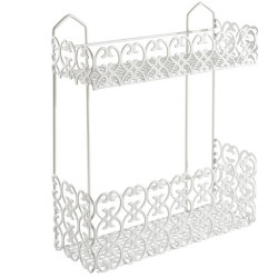 Scaffale metaltex florenz per bagno rettangolare 2 ripiani bianco