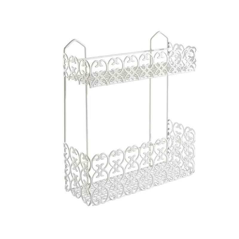 Scaffale metaltex florenz per bagno rettangolare 2 ripiani bianco