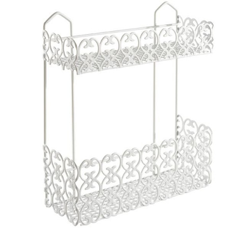 Scaffale metaltex florenz per bagno rettangolare 2 ripiani bianco