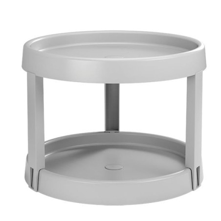 Mensola metaltex girevole da cucina plastica 2 ripiani grigio chiaro