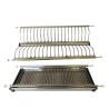 Scolapiatti metal style raccogligocce in acciaio inox cromato 86cm