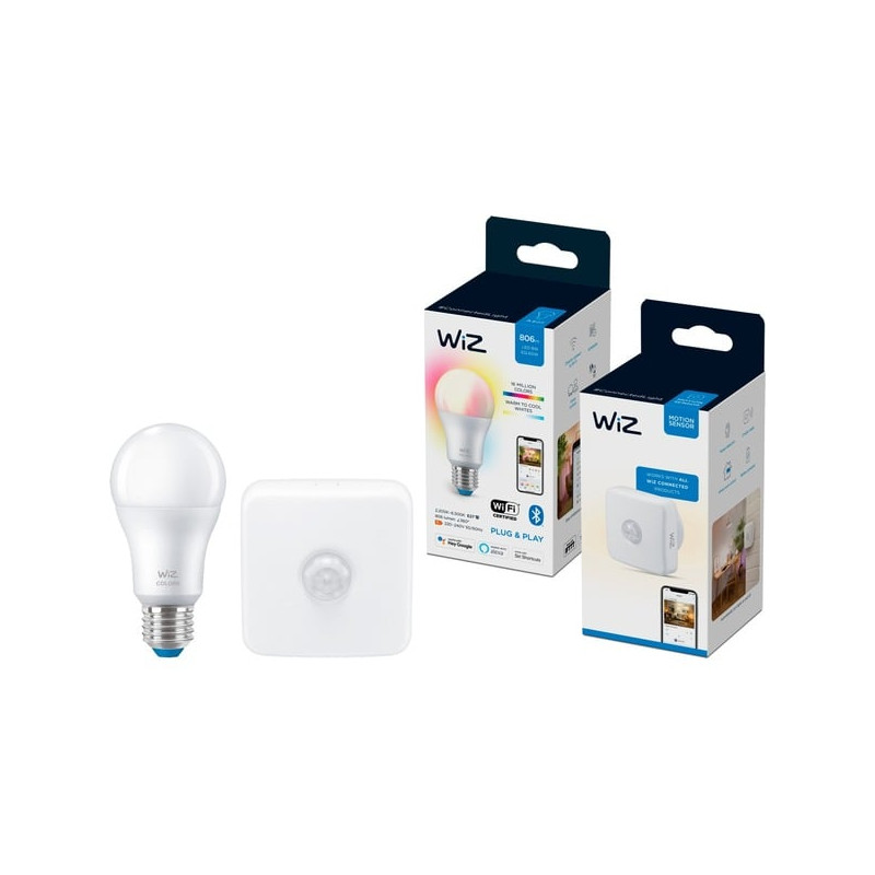 Lampadina led wiz bundle a60 e27 con sensore di movimento f/bianco