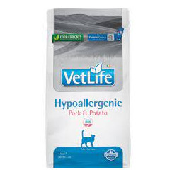 Mangime umido farmina vet life hypoallergenic per gatti con maiale
