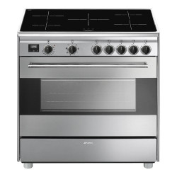 Cucina a induzione smeg bg91ix2 5 fuochi/8 funzioni 90cm/argento