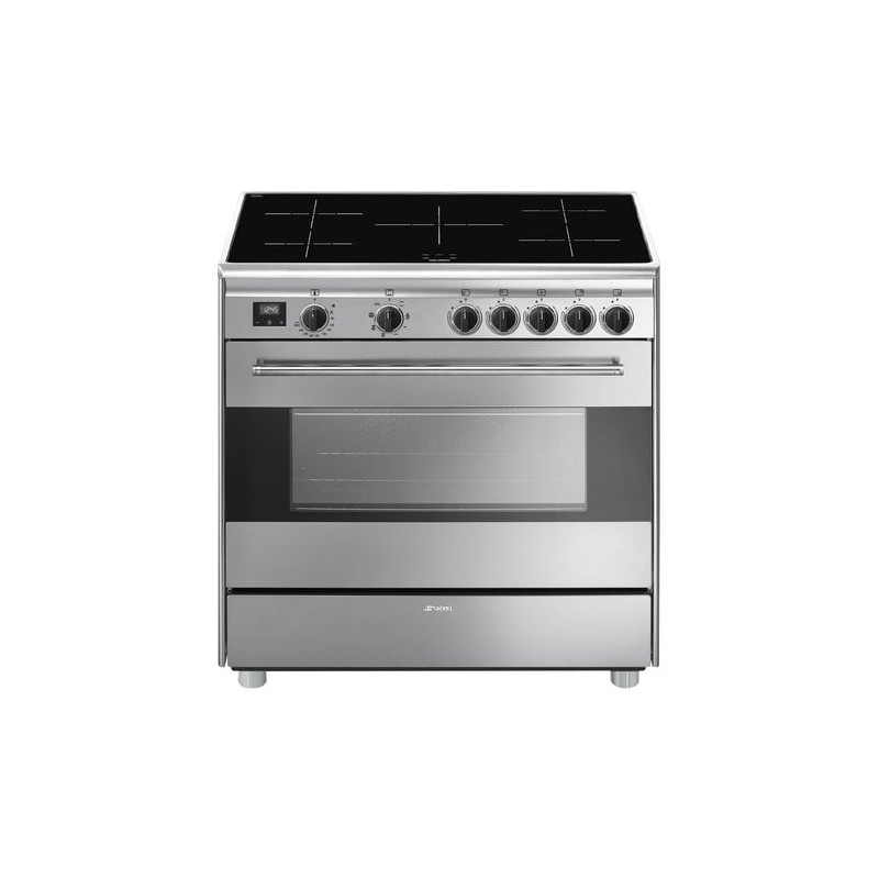 Cucina a induzione smeg bg91ix2 5 fuochi/8 funzioni 90cm/argento