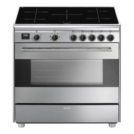Cucina a induzione smeg bg91ix2 5 fuochi/8 funzioni 90cm/argento