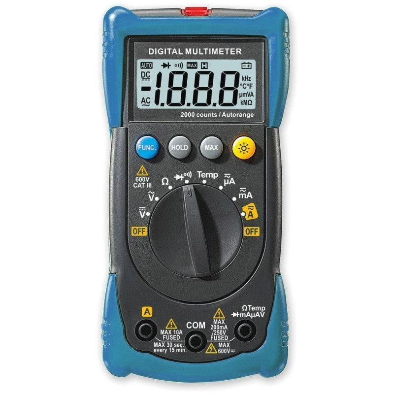 Multimetro digitale c-logic con misurazioni ambientali 10a nero/blu